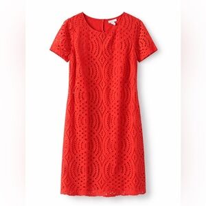 J. Crew Vibrant Orange Lace Mini Dress size 4